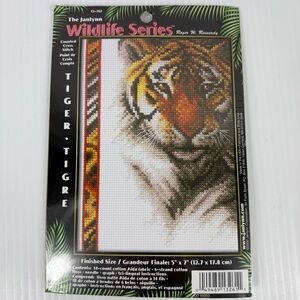 Janlynn Wildlife Series Tiger Counted Cross Stitch Kit 13-261 5" x 7" Vtg 2000